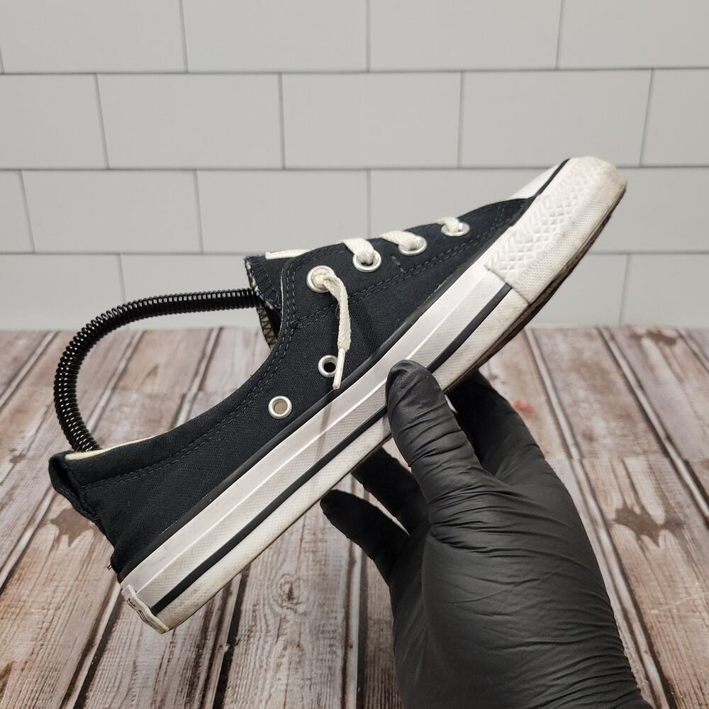 Converse Chuck Taylor All Star Low Black White Canvas Womens Size 8 - Picture 7 of 9